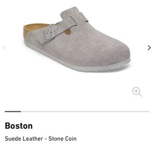 Birkenstock Boston Suede Leather Clogs - Gray 39 wide